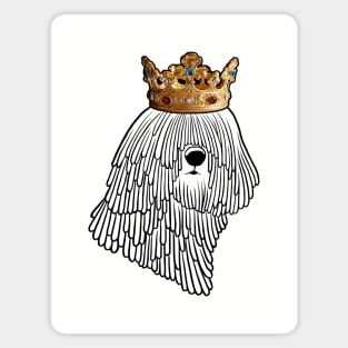 Komondor Dog King Queen Wearing Crown Magnet
